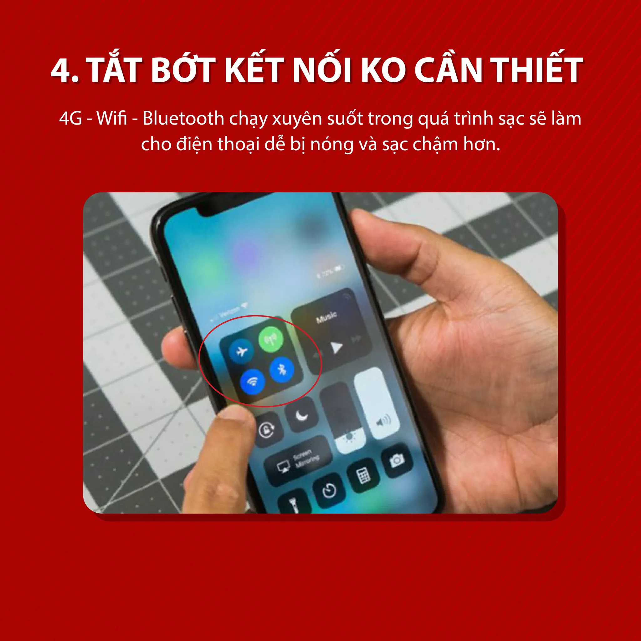 iPhone bị nóng máy khi sạc pin