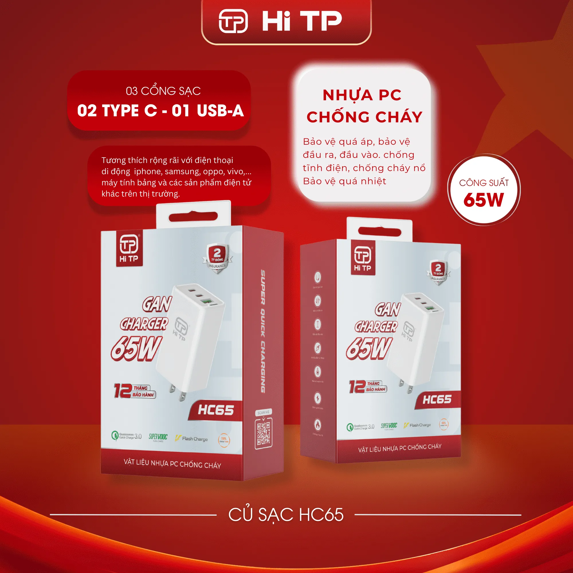 Tùng Phong ra mắt bộ củ sạc nhanh HiTP HC45 và HC65