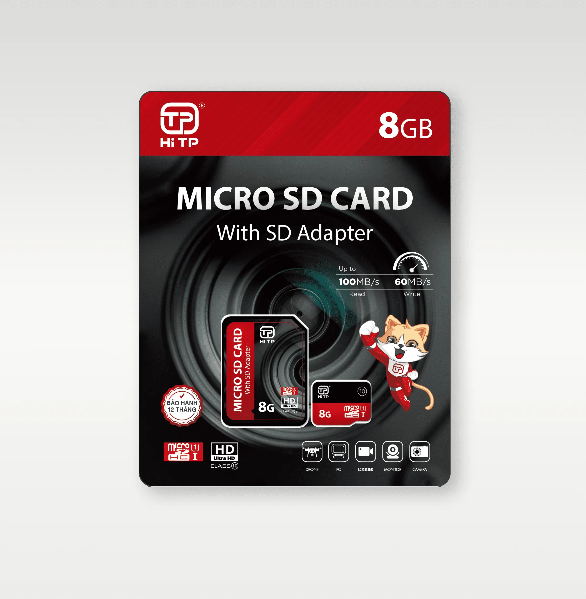 THẺ NHỚ HI TP 8GB. CLASS 10. TỐC ĐỘ 100MB/S