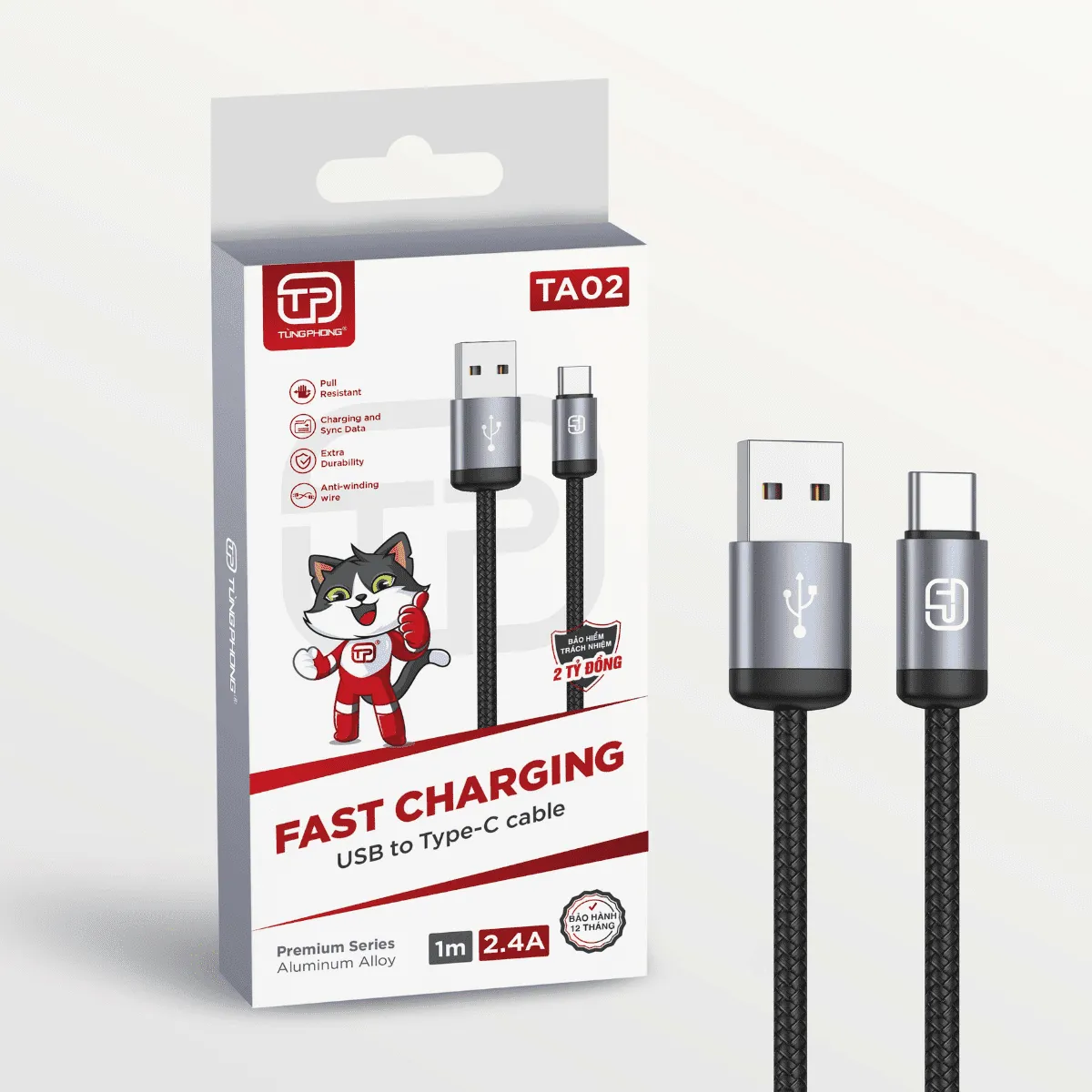 Dây Cáp Sạc TA02 - Dây Cáp Dù Sạc Nhanh, Bảo Vệ Pin