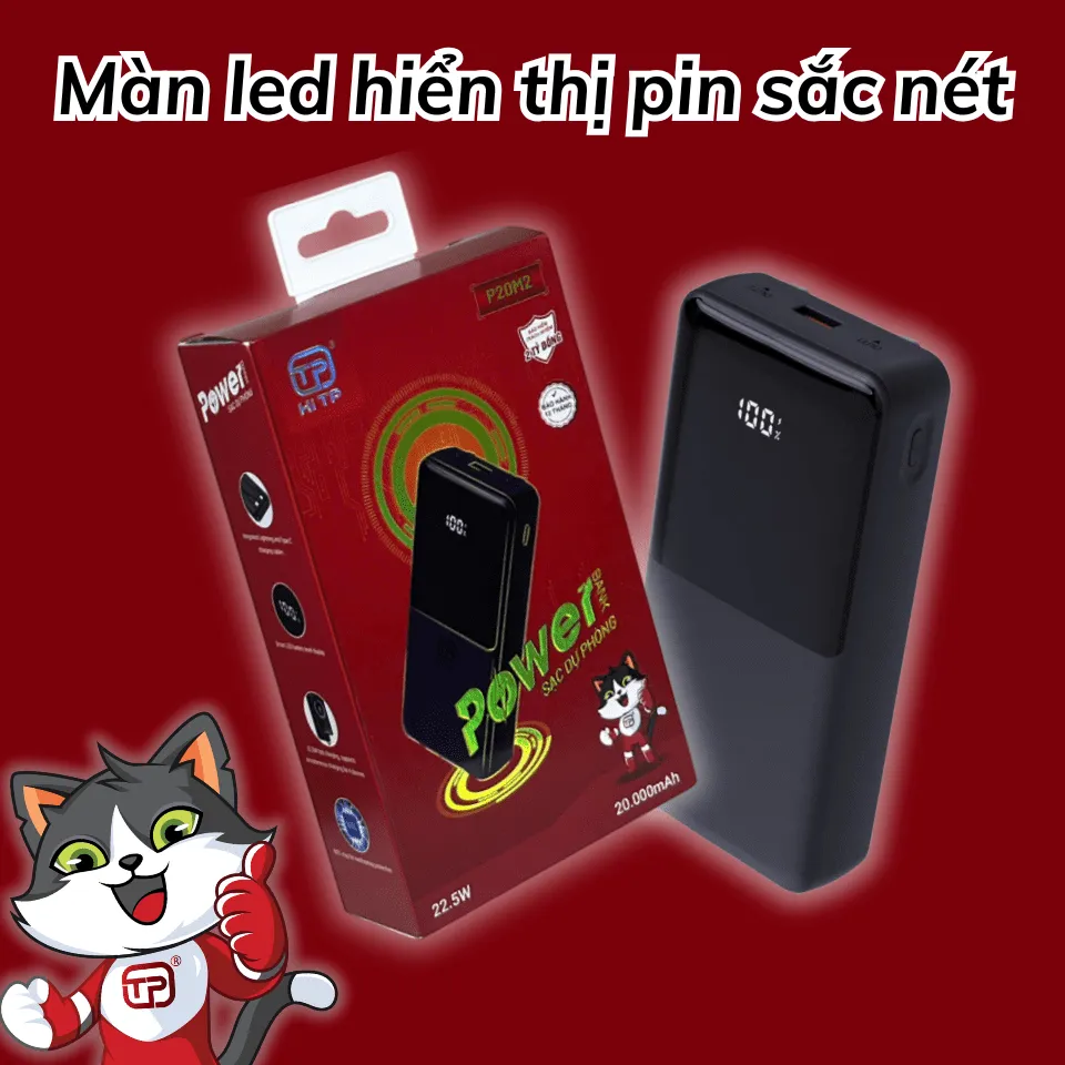 SẠC DỰ PHÒNG P20M2 CAO CẤP. THƯƠNG HIỆU HI TP. DUNG LƯỢNG 20.000 mAh