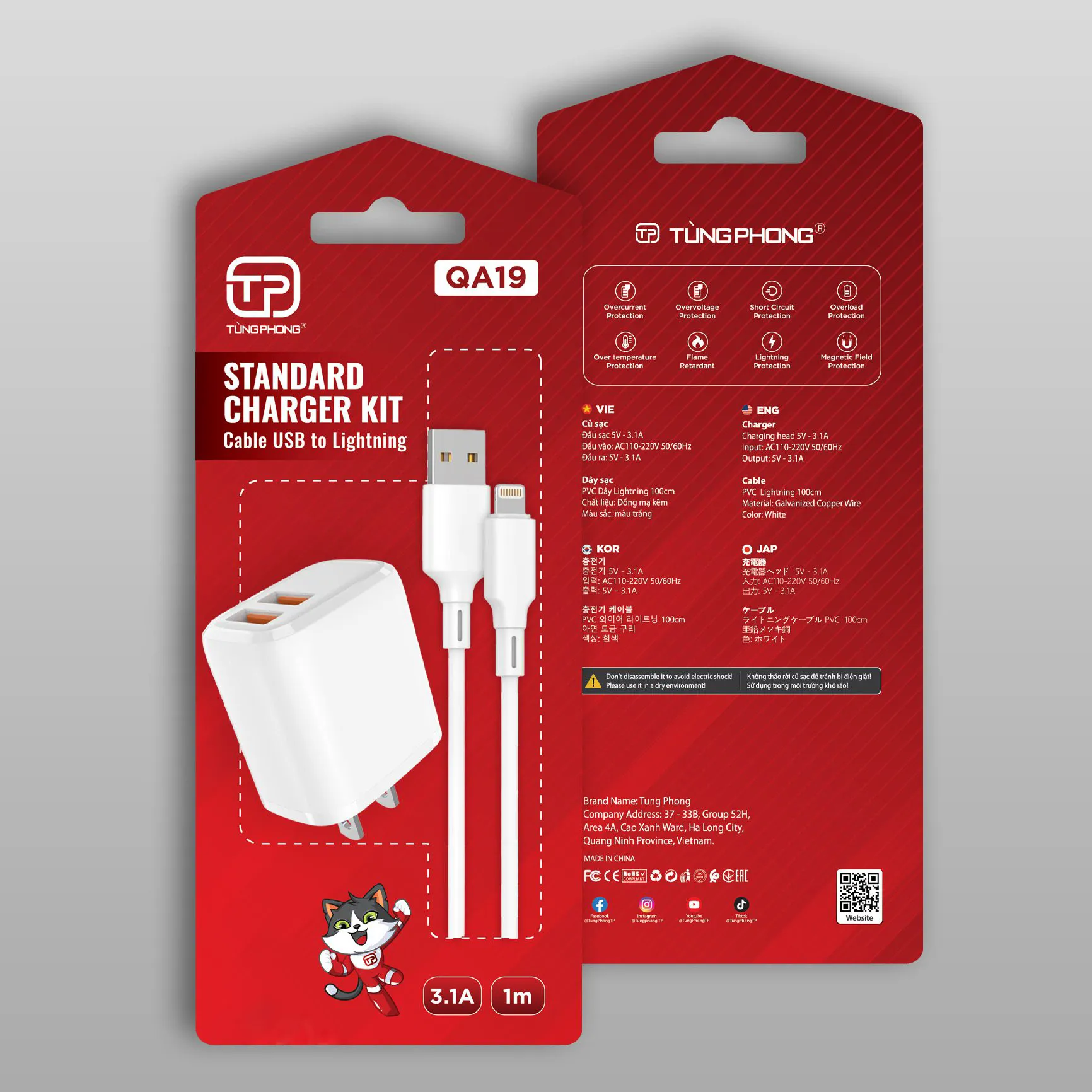 Bộ Sạc QA19 - Sạc Nhanh 3.1A, Tương Thích Mọi Thiết Bị