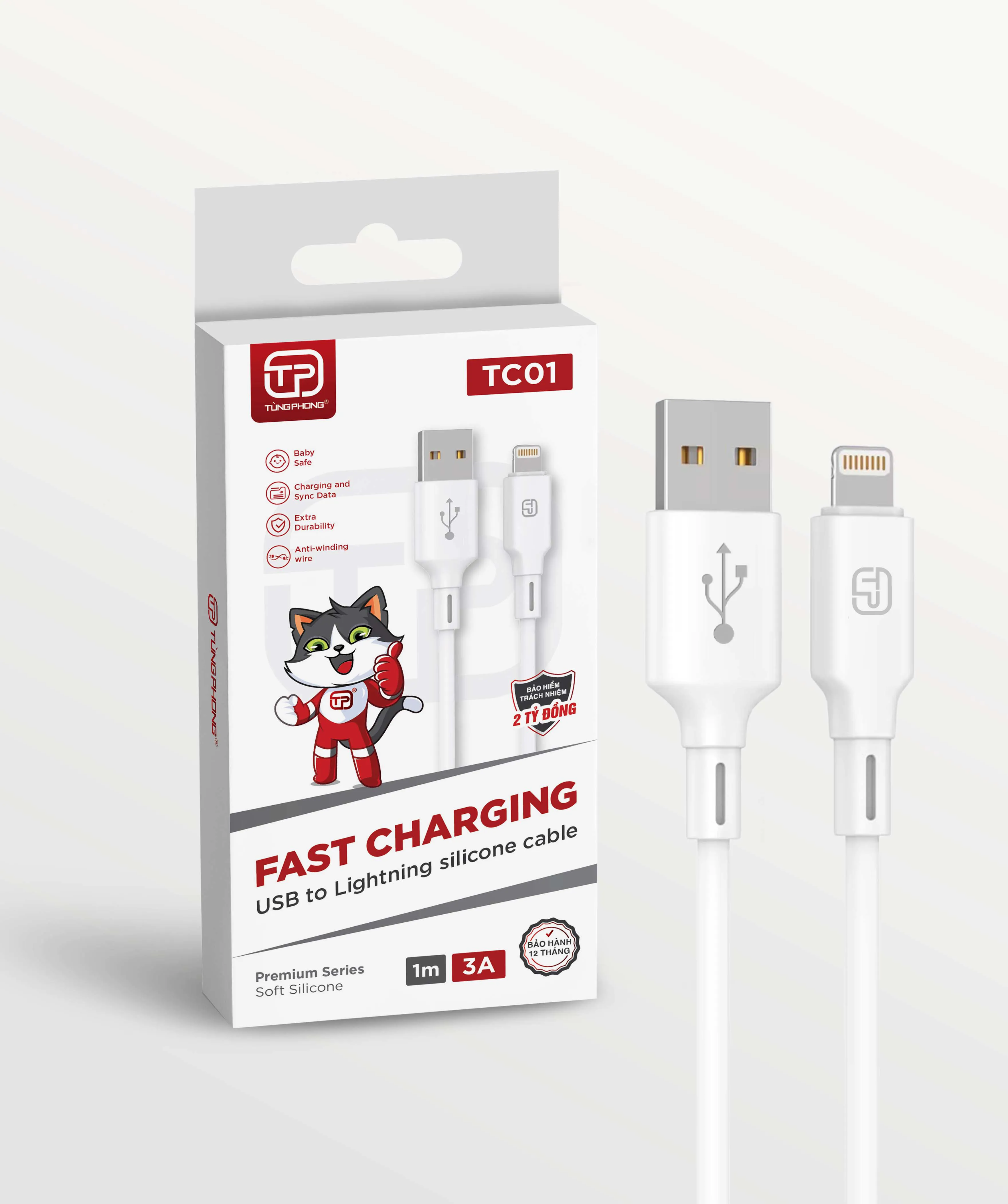 Dây Cáp Sạc TC01 Silicone Silicone TC Premium Series