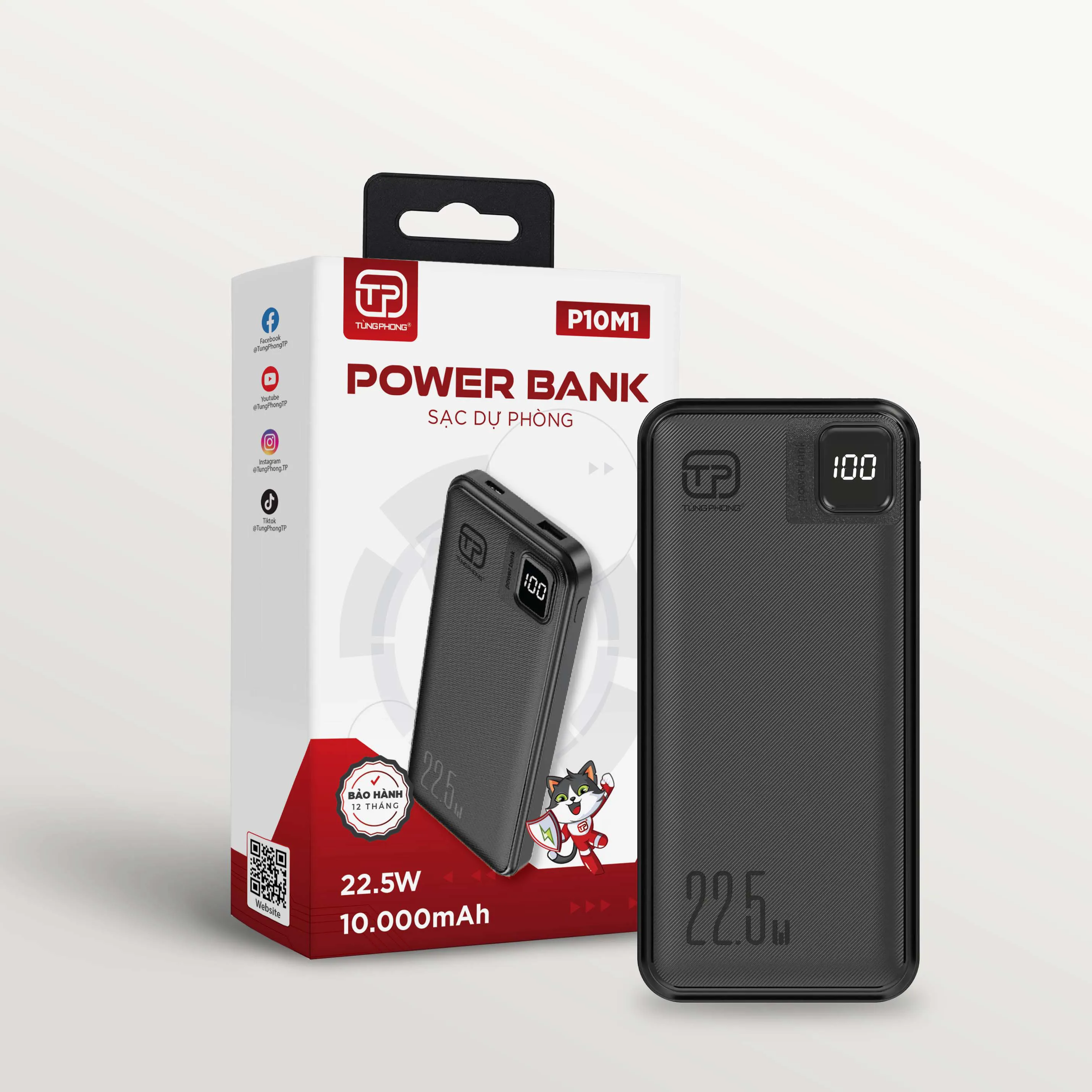 Sạc Dự Phòng P10M1 Thiết Kế Gọn, Sạc Nhanh