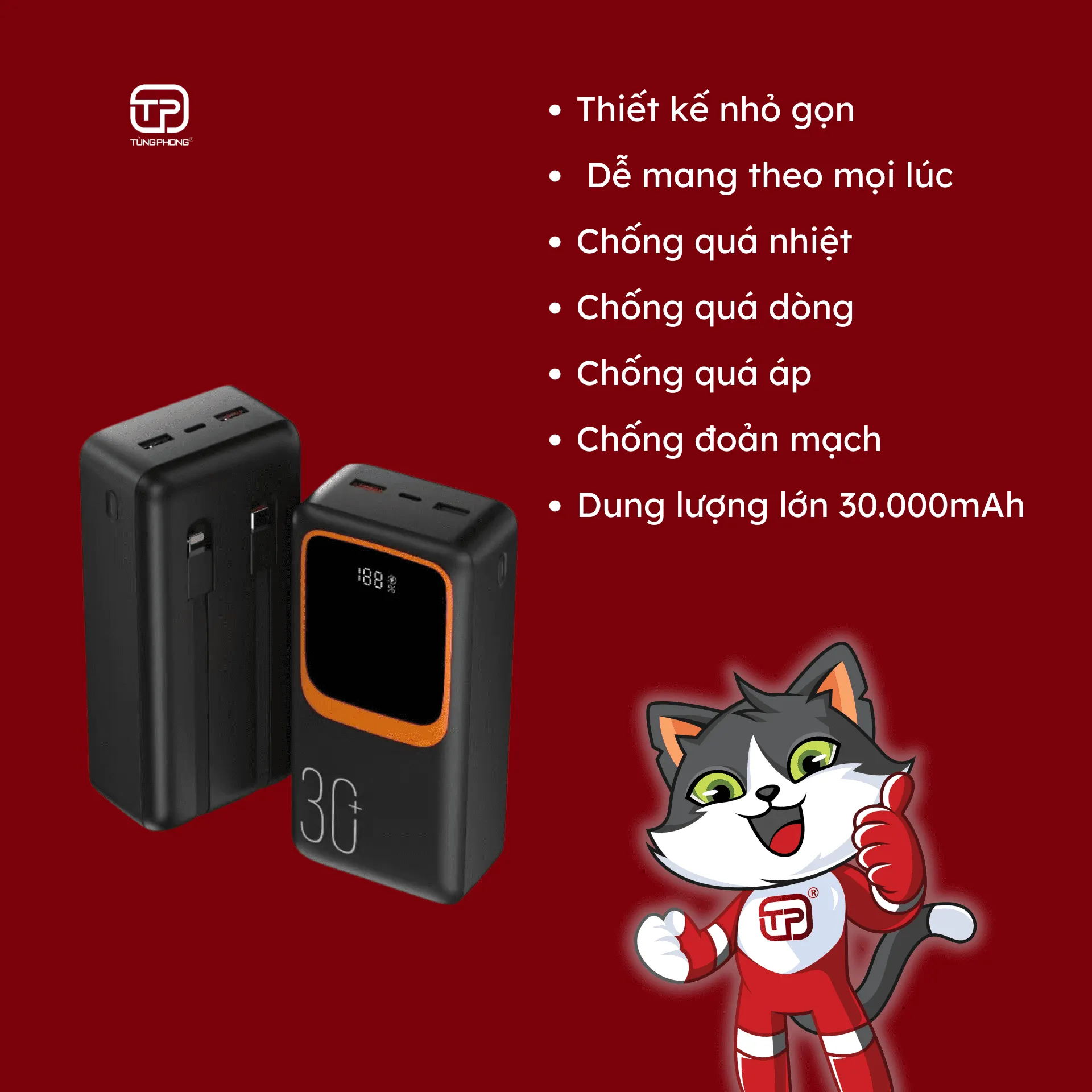 Sạc Dự Phòng Hi TP P30M1 Bảo Vệ Quá Nhiệt