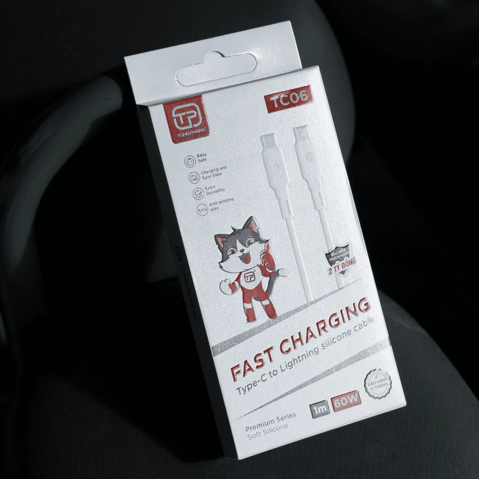 Công suất Dây Cáp Sạc TC06 tối đa lên tới 60W,