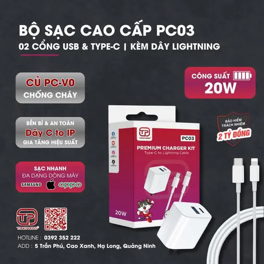 Bộ Sạc Nhanh PC03 Sạc Nhanh, An Toàn