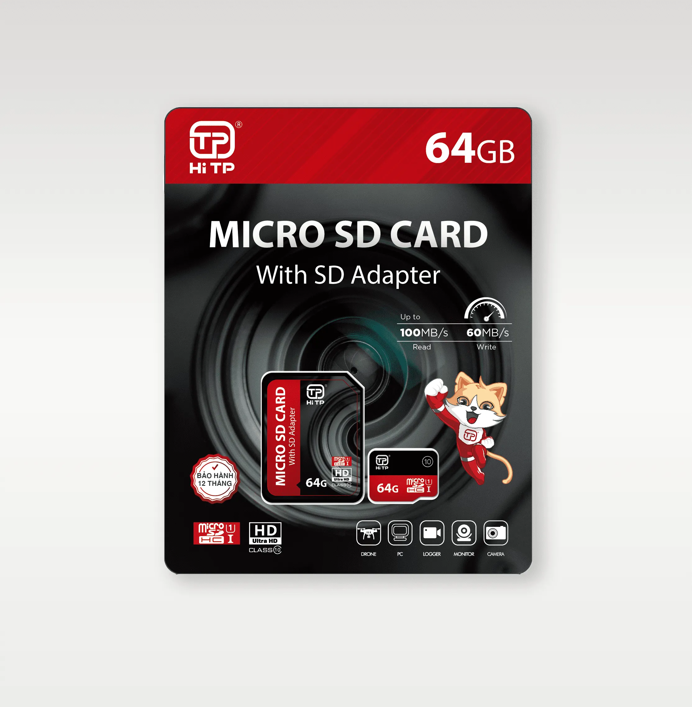 THẺ NHỚ HI TP 64GB. CLASS 10. TỐC ĐỘ 100MB/S