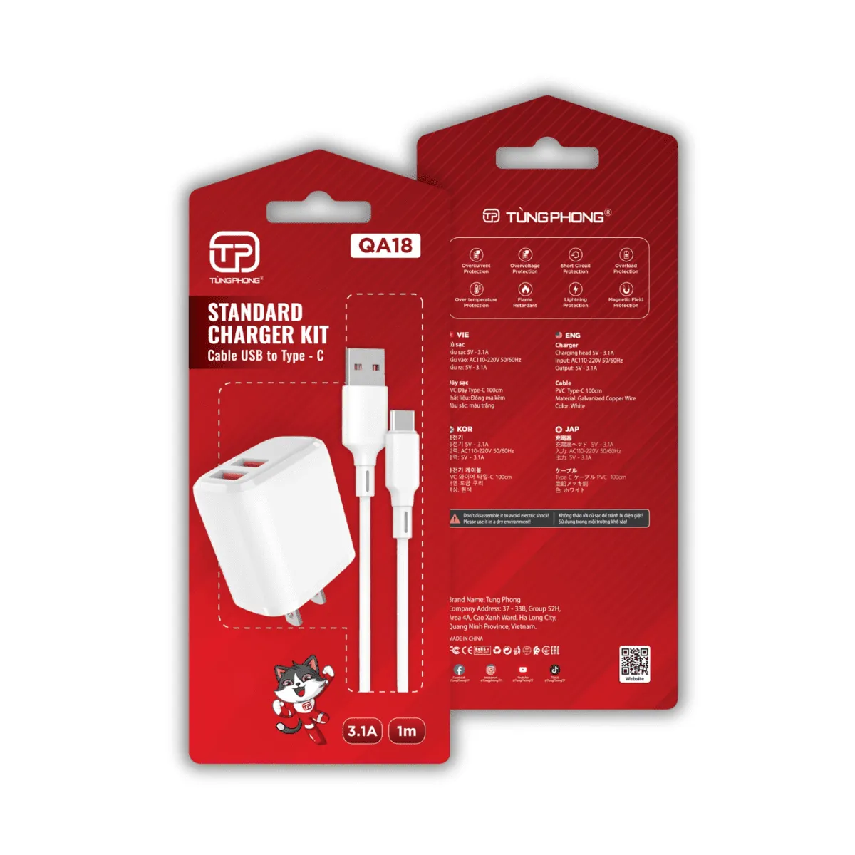 Bộ Sạc QA18 - Sạc Nhanh, An Toàn, Tương Thích Rộng Rãi