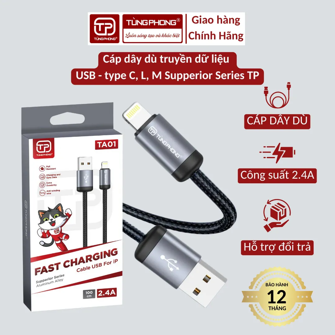 DÂY CÁP SẠC TA TÙNG PHONG. BỀN BỈ - AN TOÀN - SẠC NHANH
