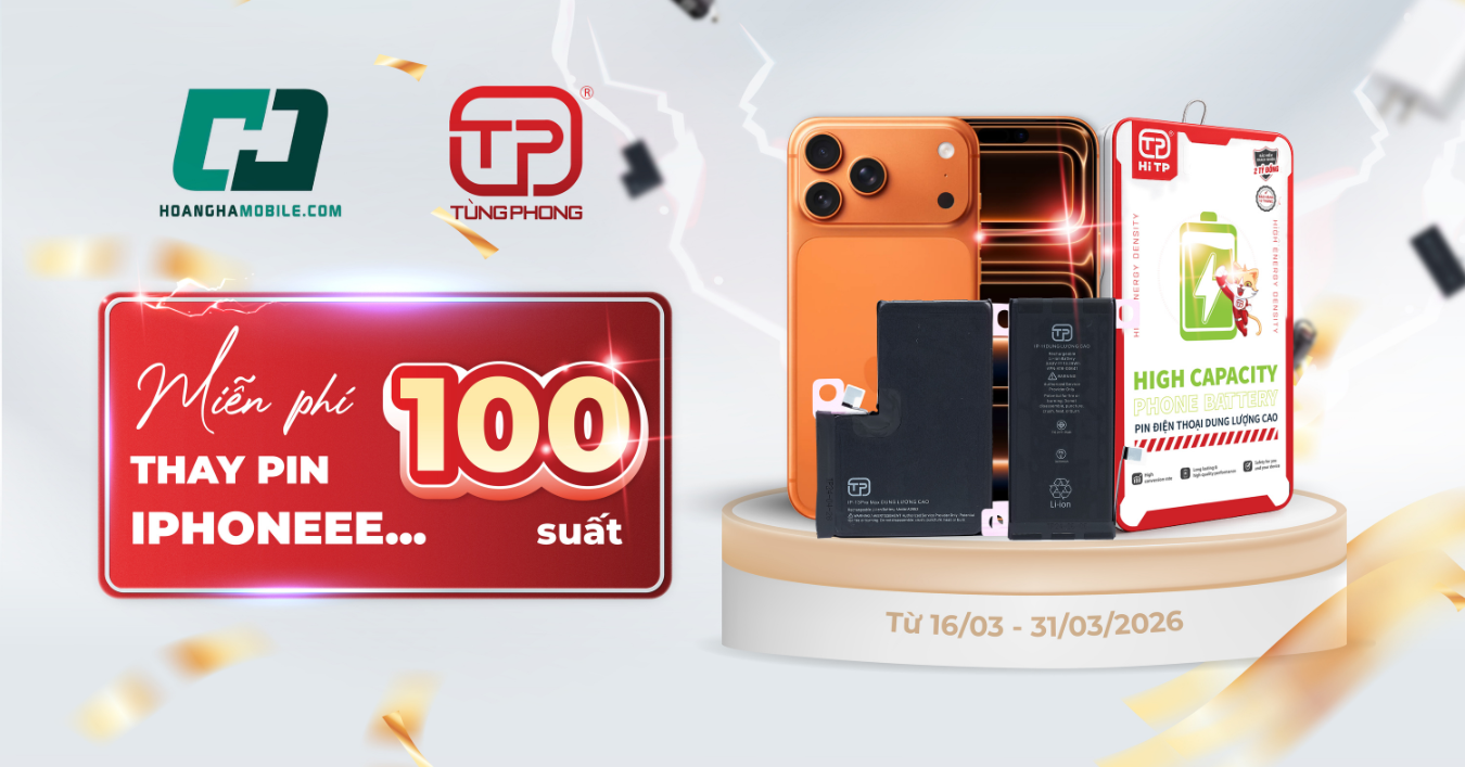 THAY PIN IPHONE 0 ĐỒNG. NHẬN VOUCHER GIẢM GIÁ ĐẾN 200.000đ CÙNG TÙNG PHONG X HOÀNG HÀ MOBILE