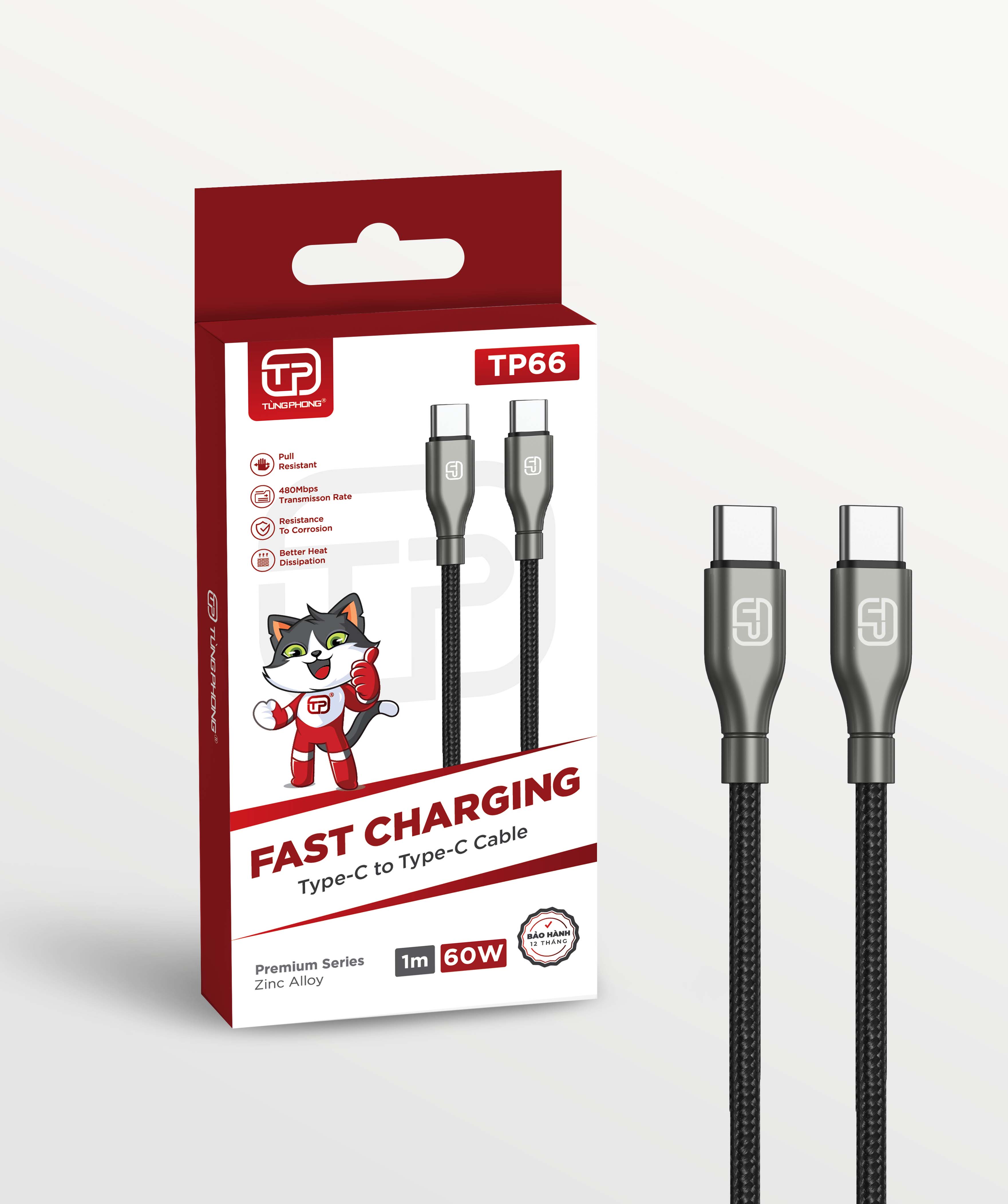 DÂY CÁP SẠC TP66 - DÂY NYLON & HỢP KIM KẼM. CÔNG SUẤT 60W