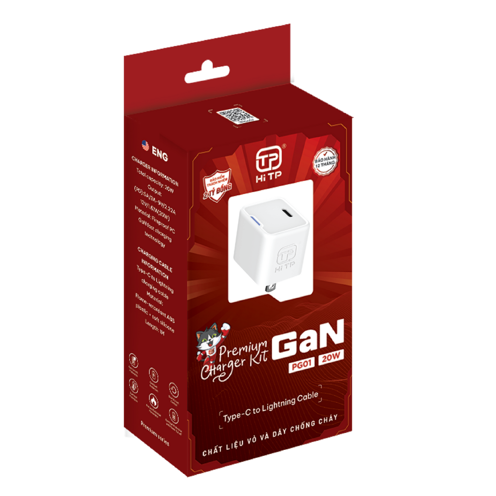 Bộ Sạc PG01 - Sạc Nhanh GaN 20W, Thương Hiệu HiTP